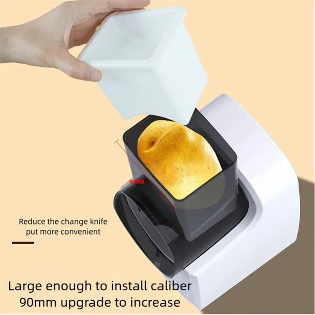 Multi-Function Vegetable Cutter Household Kitchen Electric Vegetable Cutter Vegetable Slicer Shredder Automatic 50w,1 x Vegetable Cutter 1 x Charging line 3 x blade , White