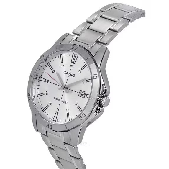 CASIO Men’s Silver Dial Stainless Steel Bracelet Watch - Analog
