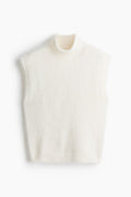 H&M - Women's Mock Turtleneck Sweater Vest - White - US Small