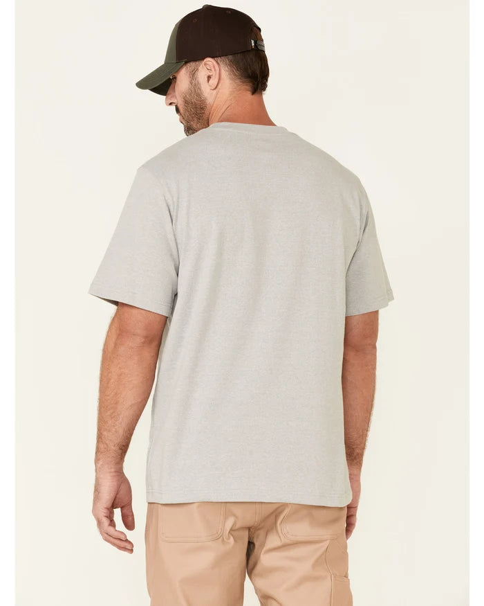Men's Solid Light Gray Forge Short Sleeve Work Pocket T-Shirt by Hawx - Light Grey - Small