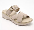 Skechers Easy Going Adjustable Suede Sandals -Simply Dreamy - Taupe - Size 9