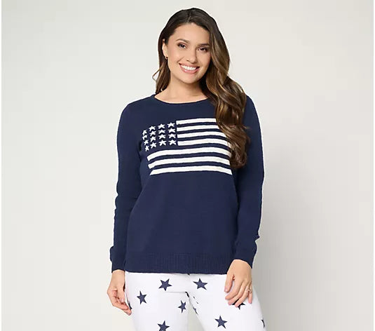 Belle by Kim Gravel America the Beautiful Slub Sweater - Twilight - Size 2XL