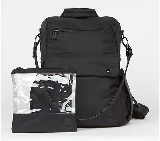 IHKWIP Excelsior Convertible Backpack with Removable Pouch - Black