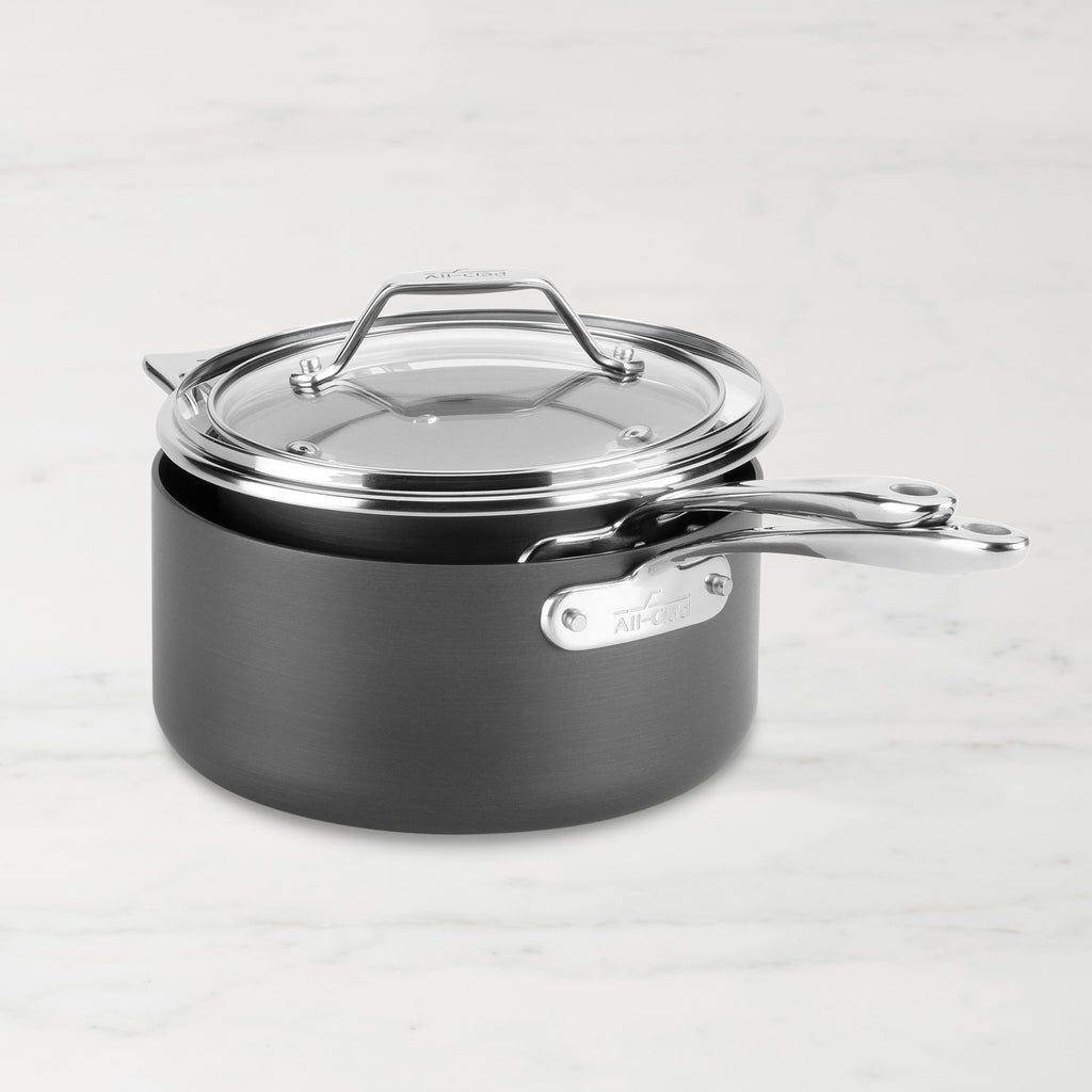 ALL-CLAD Essentials Nonstick Saucepans Set of 2 With Lids