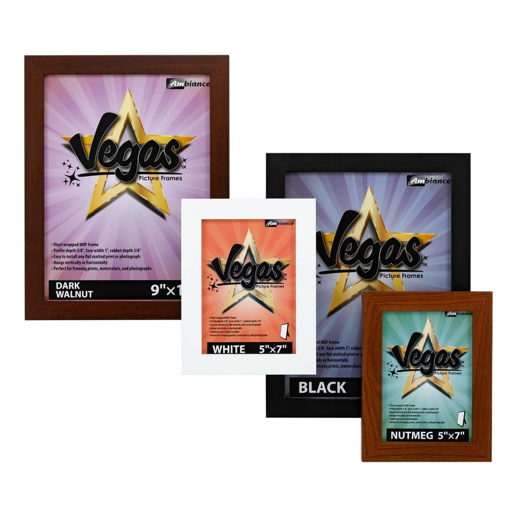 Ambiance Vegas Frames With Glazing & Backing- Dark Walnut 8x10"