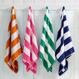 Cotton Velour Cabana Stripe Beach Towel - Novia Collection - 4 Pack Multi