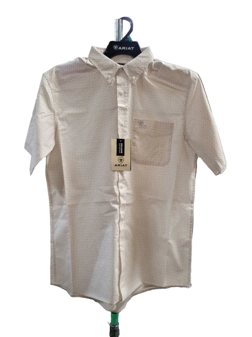 ARIAT Men's Gene Print SS Shirt in Irish Cream - MD