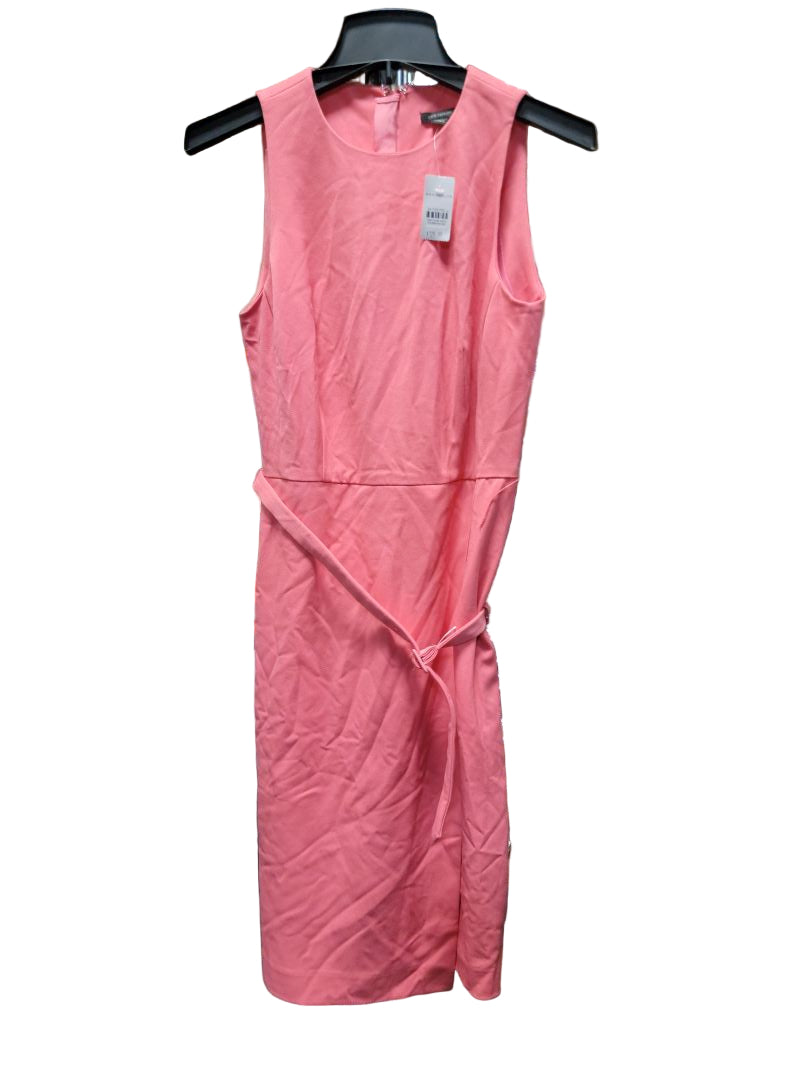 Ann Taylor Salmon Pink Sleeveless Belted Dress, Size 0