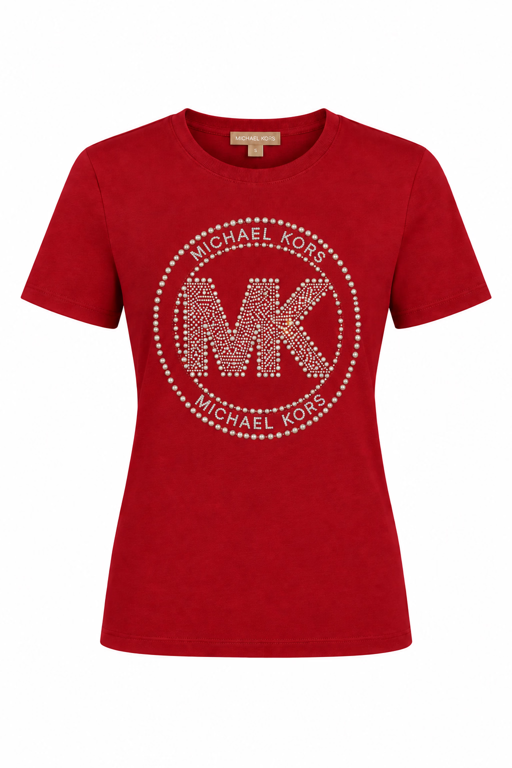 Michael Kors Studded Logo Charm Organic Cotton Jersey T-Shirt  Size XLarge