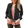 luvamia Women Trucker Denim Jacket Vintage Button Jean Coat SIZE XLARGE