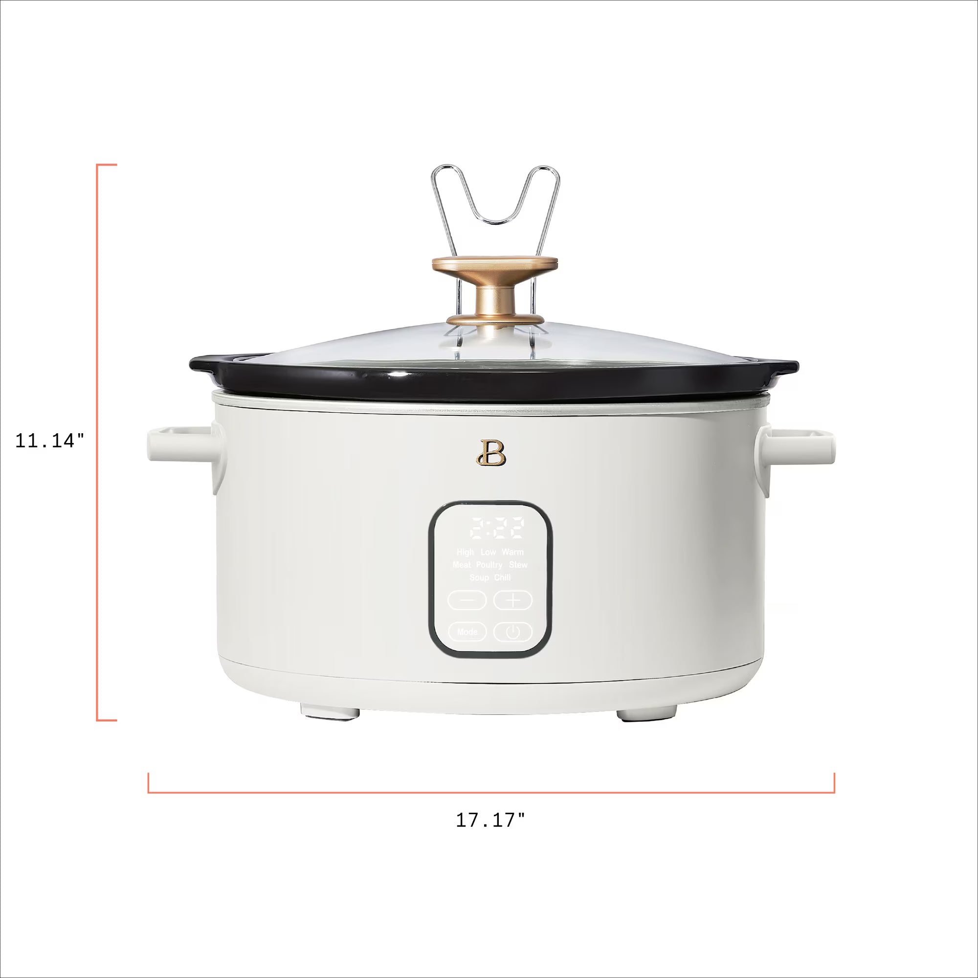 BEAUTIFUL by Drew Barrymore - 6QT Programmable Slow Cooker in White Icing