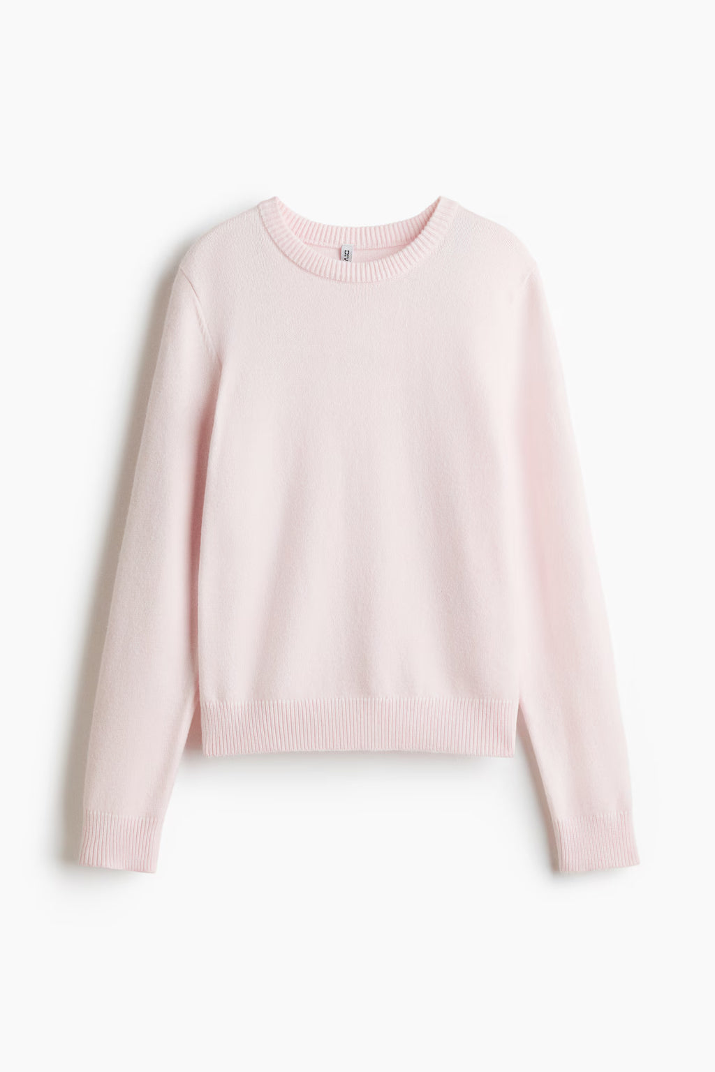 H&M - Women's Round-Neck Knit Sweater - Light Pink - US Medium