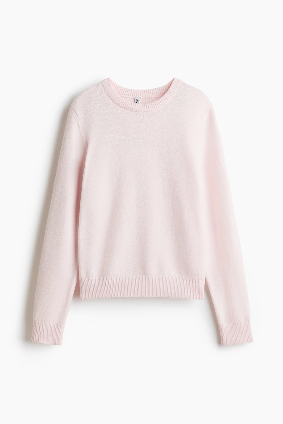 H&M - Women's Round-Neck Knit Sweater - Light Pink - US Medium