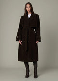 Joe's The Elizabeth Vegan Suede Trench Coat Chocolate Size: XL