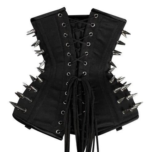 Lara Leather Steampunk Steel Boned Cotton Under Bust Corset
