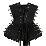 Lara Leather Steampunk Steel Boned Cotton Under Bust Corset