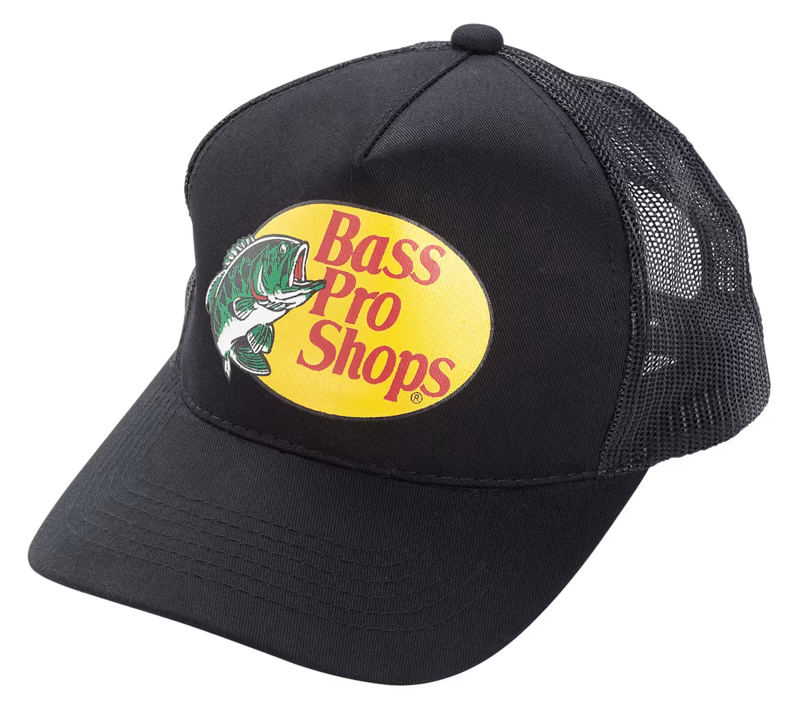 BASS PRO SHOPS Mesh Trucker Cap in Black | OS Fits Most