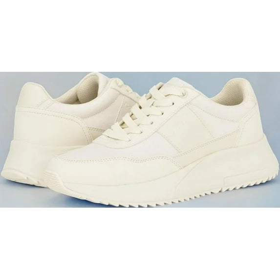 Calvin Klein Women's Pippy Faux Leather Casual Sneakers - Ivory - Size 9M
