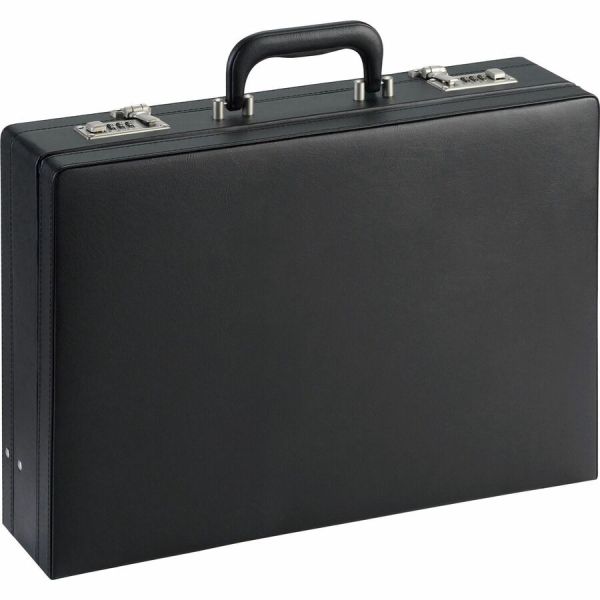 NuSparc Expandable Attache Case, 12 1/2"H x 17 1/2"W x 4"D, Black-NEW