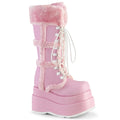 Women's BEAR-202 Pink Vegan Leather Knee Boot by Demonia - Pink - Size 10
