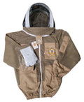 Beekeeping Jacket, Fencing Veil, Mesh Veil Hat & Goatskin Gloves Set | 3XL | Khaki