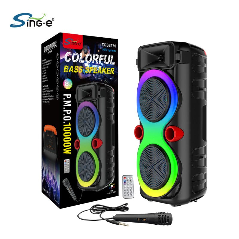 JIVELY Bluetooth Speaker や韓国限定アルバムなど SING-E ZQS8288 Professional Portable RGB Lamp Stereo Blue