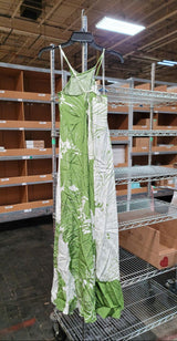 BANANA REPUBLIC | Green Floral Silk Maxi Dress | S