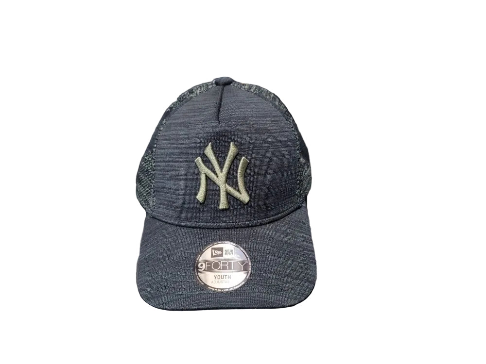 NEW ERA 9FORTY | NY Yankees Youth Adjustable Cap | Heathered Black | Olive NY Logo | OS