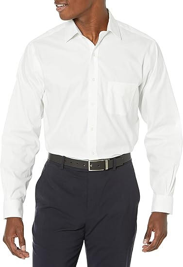 Brooks Brothers Men's Non-Iron Stretch Pinpoint Solid Ainsley Spread Collar Dress Shirt 16.5"/34