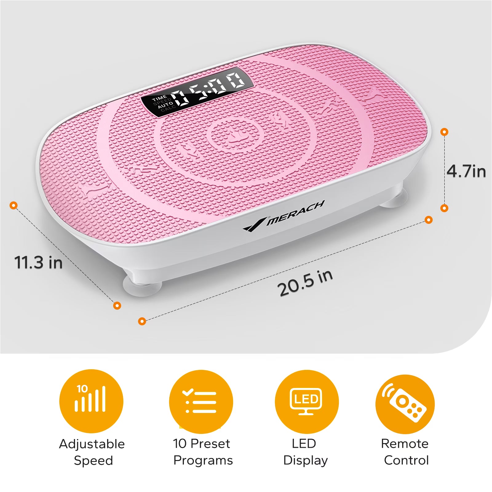 MERACH Compact Vibrating Plate Muscle Toner, Whole Body Vibration Plate - Pink