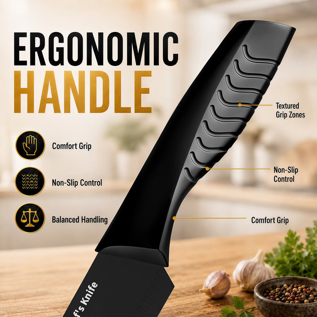 FXXNNN Knife Set, 14PC German Stainless Steel Knife Set - Black