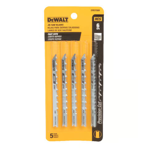 DeWalt 25-Pack T Shank Wood Cutting Jig Saw Blades, 4 in, 6 TPI (DW3753H)