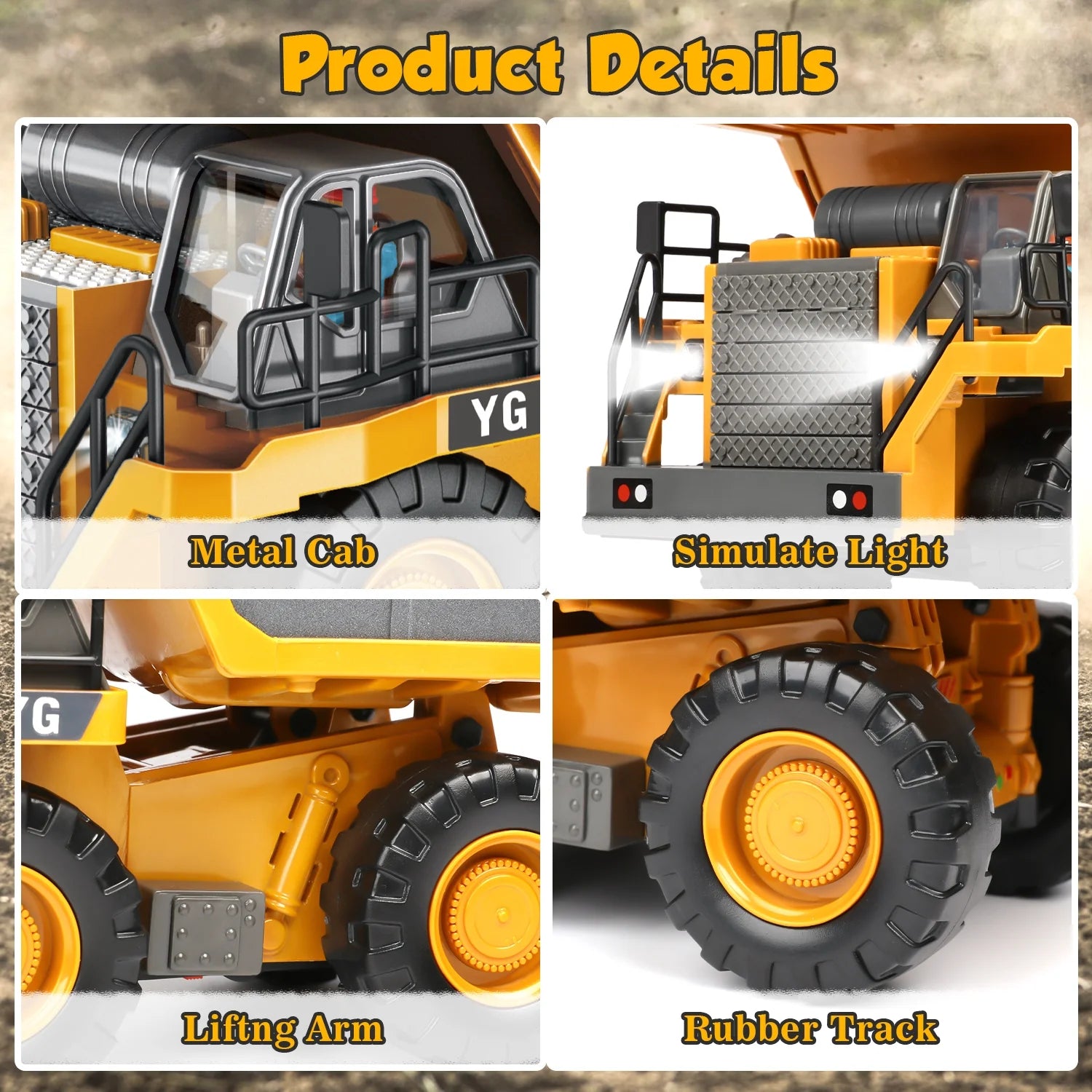 YI GONG Remote Control Dump Truck - Yellow