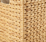 Large Water Hyacinth Laundry Hamper Basket – Double Sorter with 2 Liner Bags, Natural