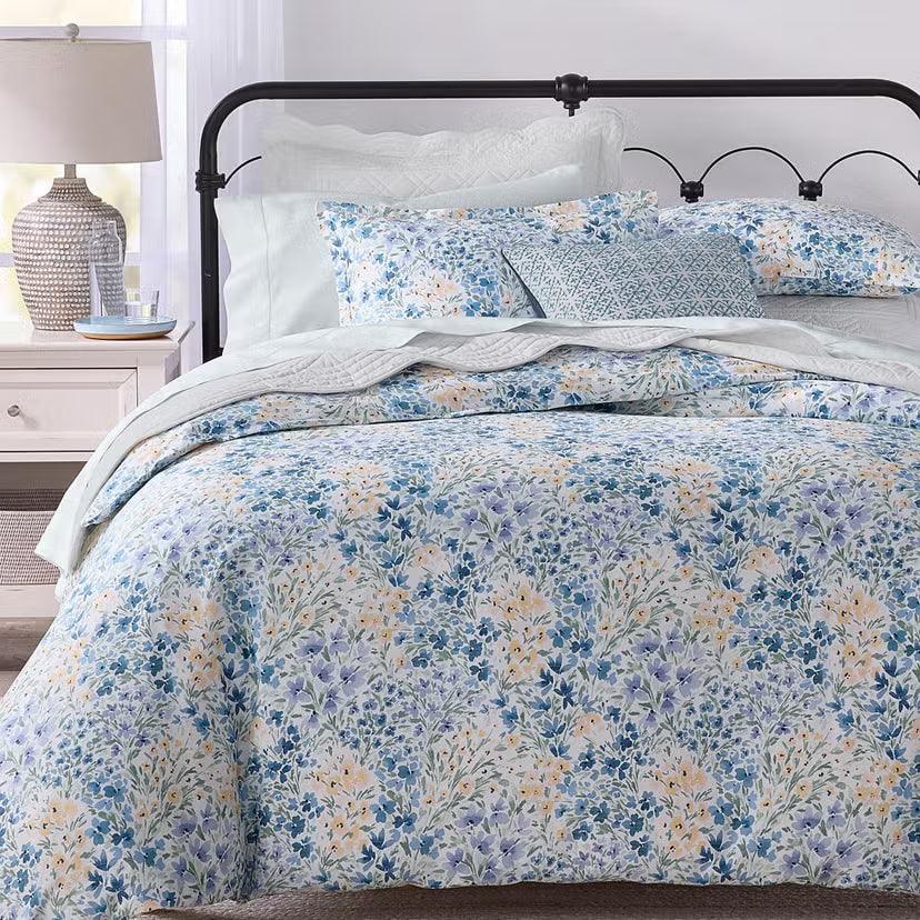 Charter Club Blue Meadow Floral 3-Pc. Full / Queen Comforter Set