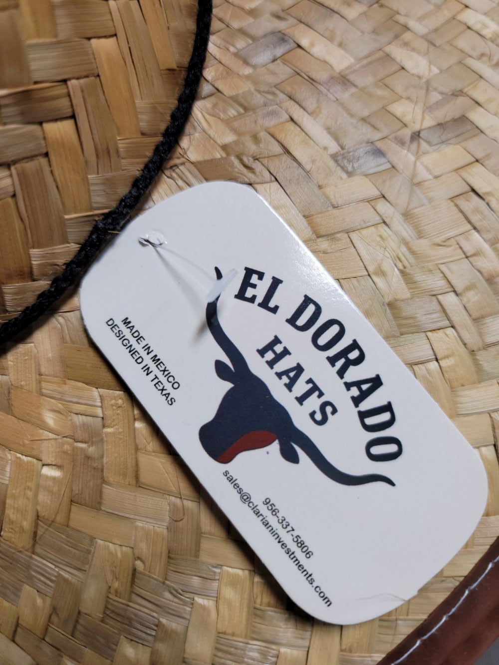 EL DORADO HATS - Straw Hat in Natural Tan With Chocolate Brown Brim Trim - Adult OS