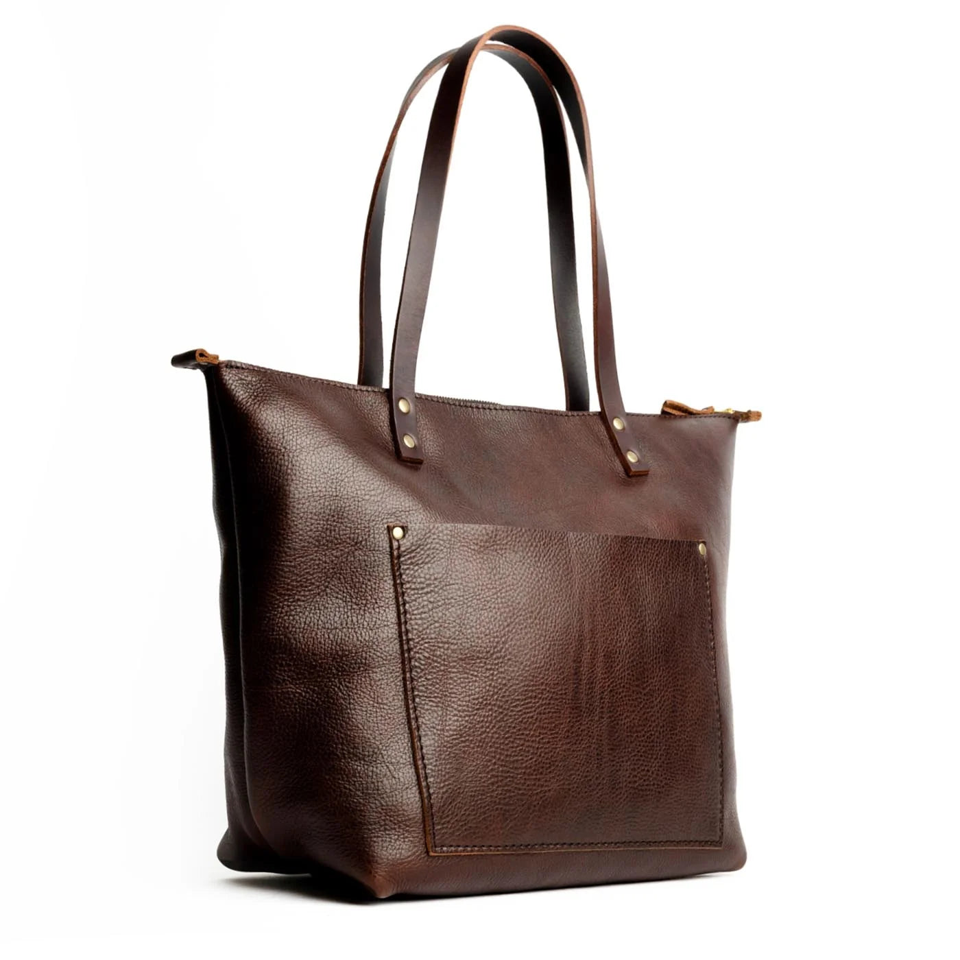 Portland Leather 'Almost Perfect' Leather Tote Bag (Color: Coldbrew , (Size: Oversized)