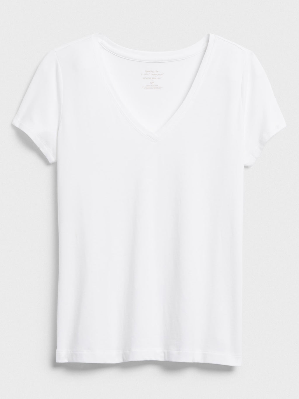 Banana Republic Women's Timeless V-Neck T-Shirt - White - XXL