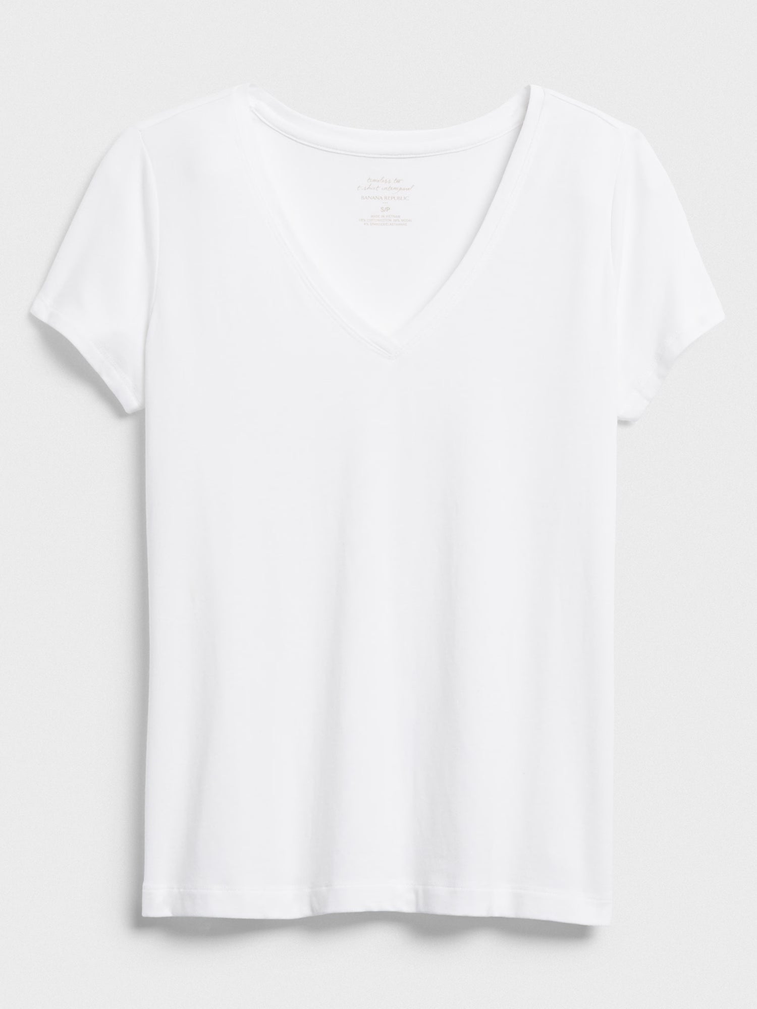 Banana Republic Women's Timeless V-Neck T-Shirt - White - XXL