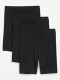 OLD NAVY | High-Waisted Biker Shorts | 3 Pack in Black Jack | 8" Inseam | XS-Regular