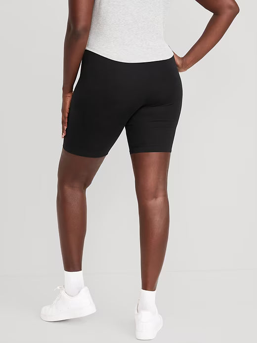 OLD NAVY | High-Waisted Biker Shorts | 3 Pack in Black Jack | 8" Inseam | XS-Regular