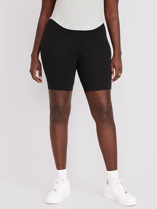 OLD NAVY | High-Waisted Biker Shorts | 3 Pack in Black Jack | 8" Inseam | XS-Regular
