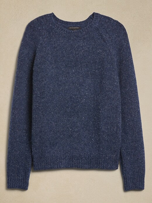 Tweed Crew-Neck Sweater for Men by Banana Republic - Navy - Size M