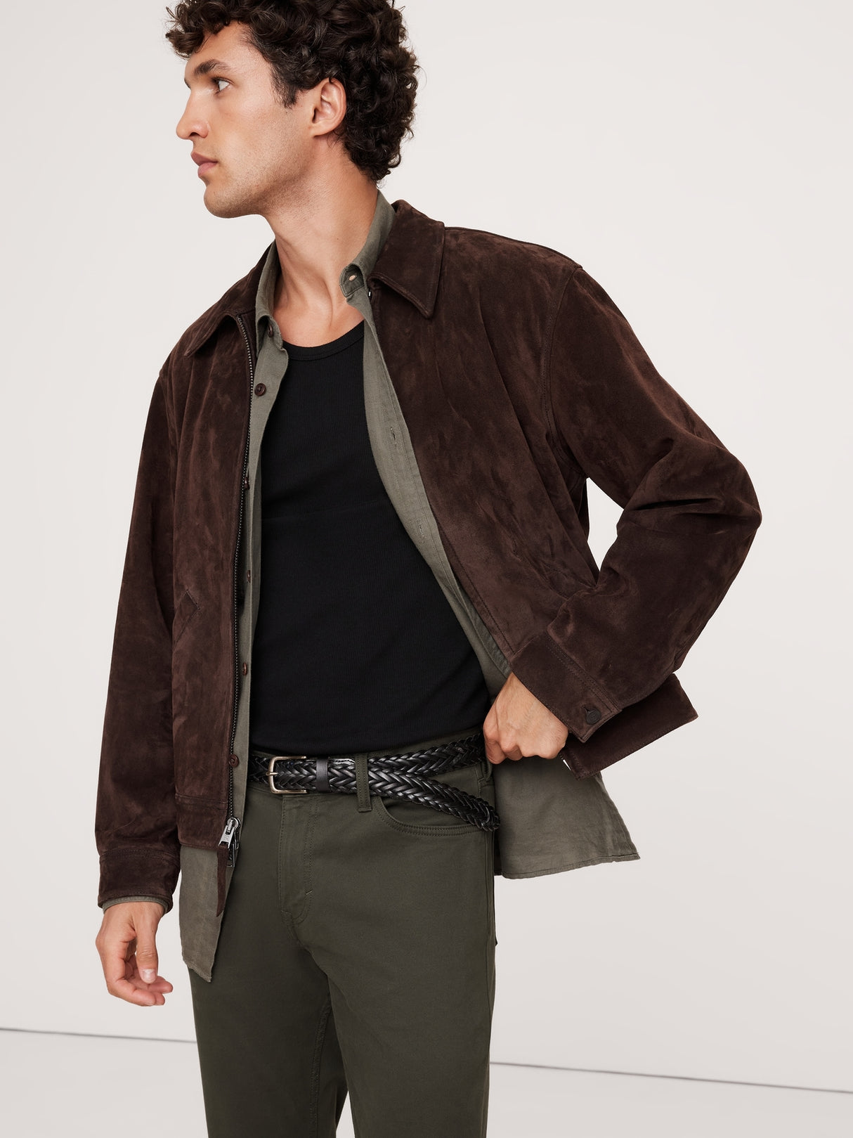 BR Skinny Traveler Pant/Men 35x30/olive green