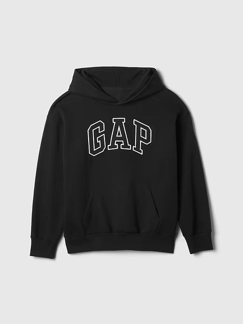 Kids VintageSoft Logo Hoodie by Gap - Black/White - Size L (10)