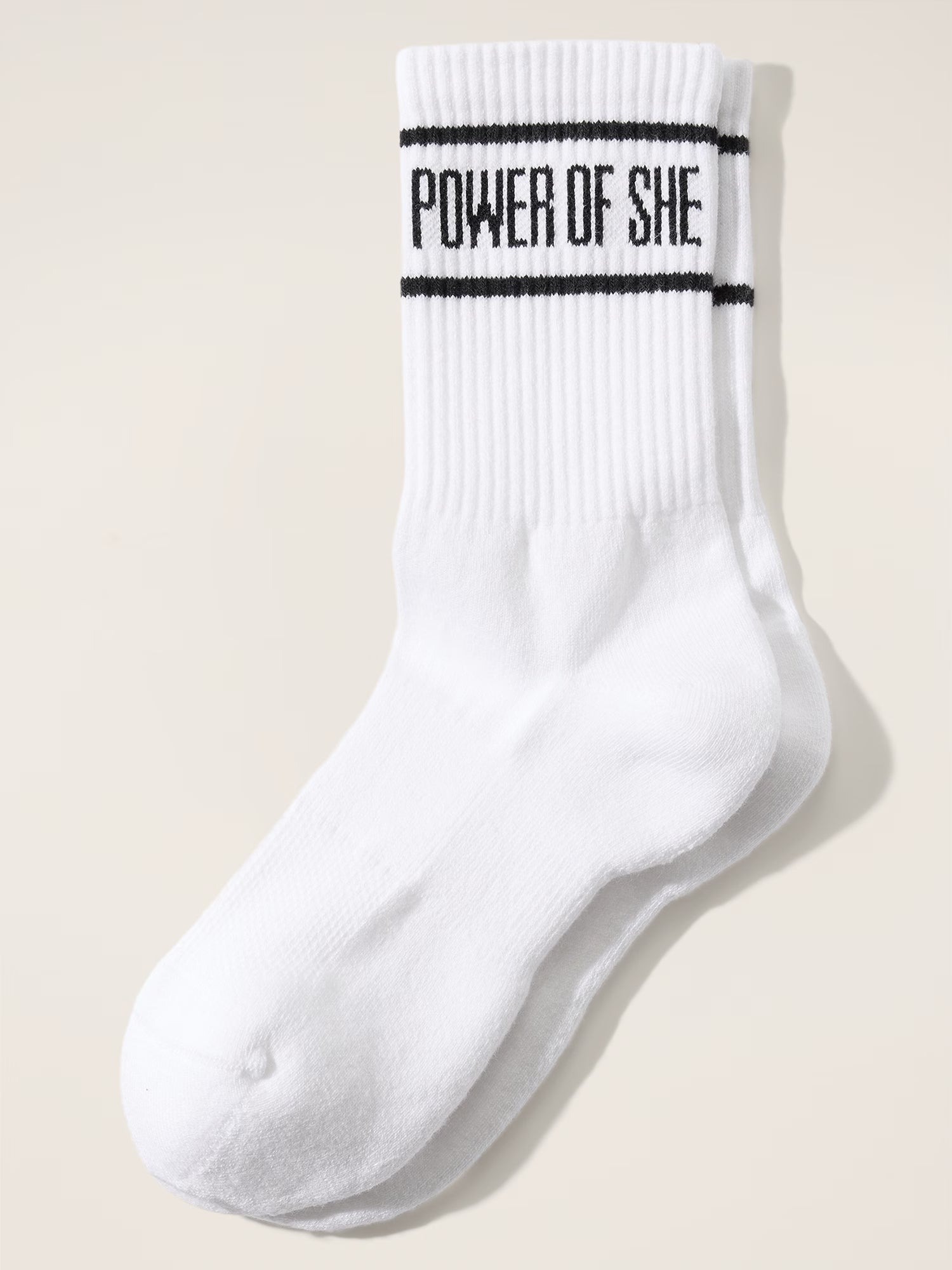 ATHLETA | Everyday Crew Sock | Power of She | White | US S/M (4-6.5)