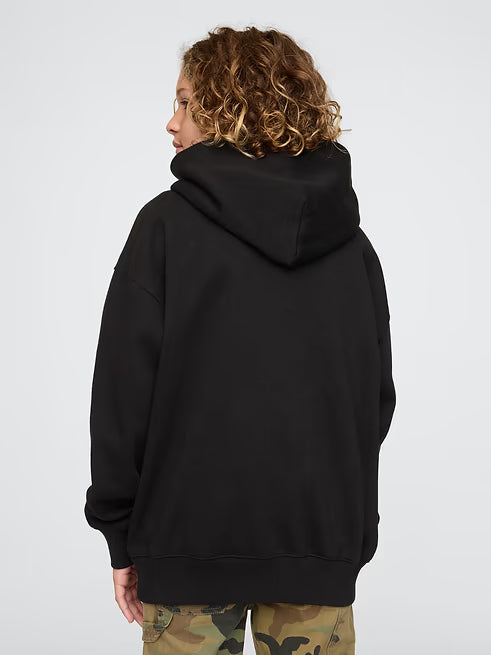 Kids VintageSoft Logo Hoodie by Gap - Black/White - Size L (10)