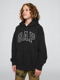 Kids VintageSoft Logo Hoodie by Gap - Black/White - Size L (10)