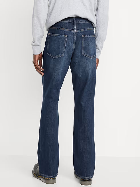 Structured Straight Non-Stretch Jeans for Men by Old Navy - Dark Wash - Size 32 x 34