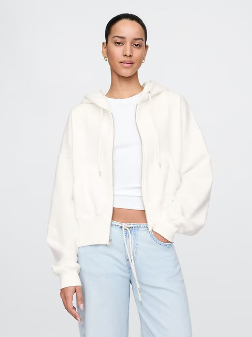 VintageSoft Full-Zip Wedge Hoodie Size S